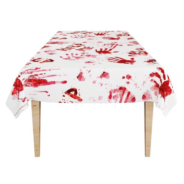 Toalha De Mesa Decorativa Mãos de Sangue Festa Halloween - Regina Festas Imagem de Toalha De Mesa Decorativa Mãos de Sangue Festa Halloween