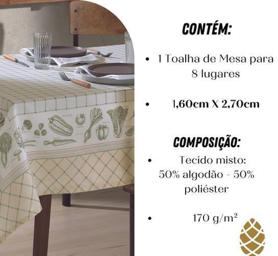 Imagem de Toalha De Mesa Dohler 8 Lugares 160X270 Renova Retangular