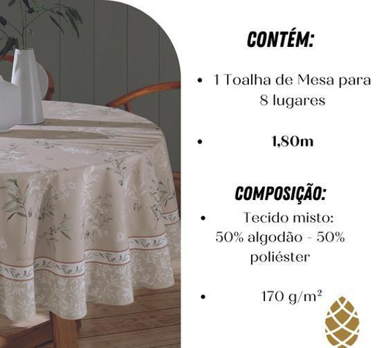Toalha De Mesa Dohler 8 Lugares 180M Redonda Renova Imagem de Toalha De Mesa Dohler 8 Lugares 180M Redonda Renova