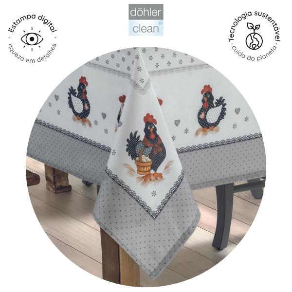 Toalha de Mesa Dohler Limpa Fácil Lia D Quadrada 8 Lugares Imagem de Toalha de Mesa Dohler Limpa Fácil Lia D Quadrada 8 Lugares