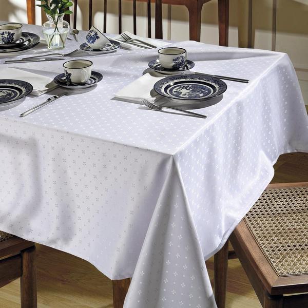 Imagem de Toalha de Mesa Dohler  Quadrada 4 Lugares 140x140cm Jacquard Requinte II TJ-5796 Branco