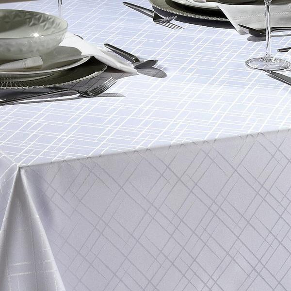 Imagem de Toalha de Mesa Dohler  Quadrada 4 Lugares 160x160cm Jacquard Requinte II TJ-5795 Branco