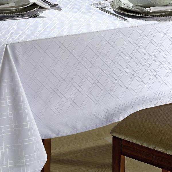 Imagem de Toalha de Mesa Dohler  Quadrada 4 Lugares 160x160cm Jacquard Requinte II TJ-5795 Branco