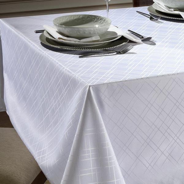 Imagem de Toalha de Mesa Dohler  Quadrada 4 Lugares 160x160cm Jacquard Requinte II TJ-5795 Branco