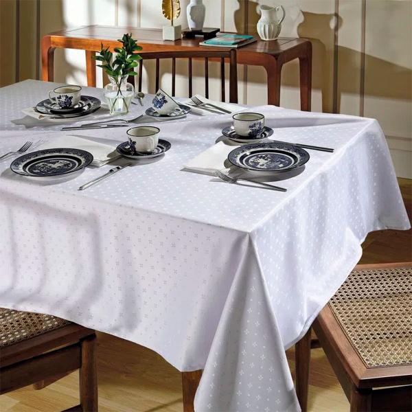 Imagem de Toalha De Mesa Dohler Requinte II Branco TJ-5796 1,60x1,60m 4 Lugares