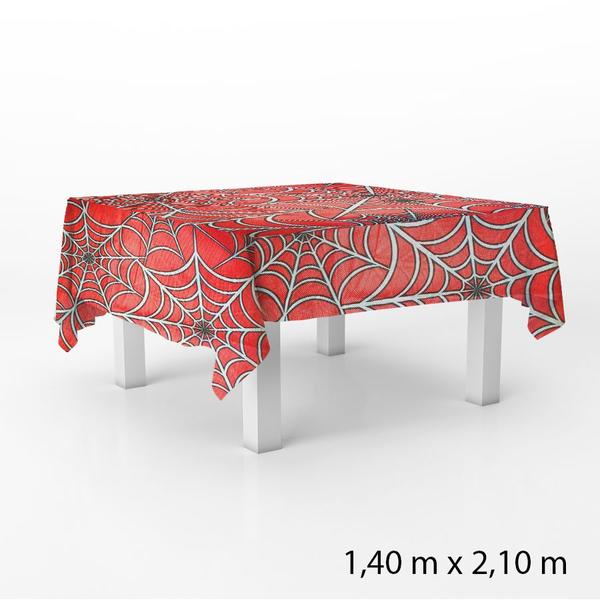 Imagem de Toalha de Mesa em TNT - Aranhas e Teias - Vermelha - 140 x 220 cm - 1 unidade - Best Fest - Rizzo