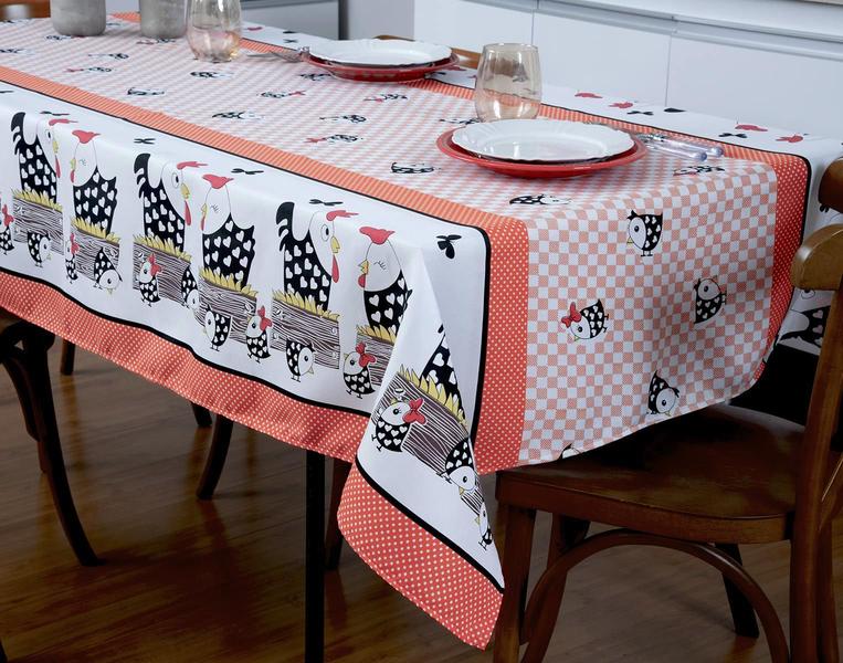Toalha de Mesa Estampada Galinhas - FASTLAR Imagem de Toalha de Mesa Estampada Galinhas
