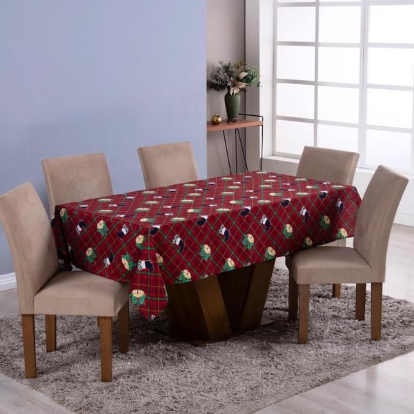 Imagem de Toalha de mesa estampada Natal 1 unid. Oxford 6 lugares