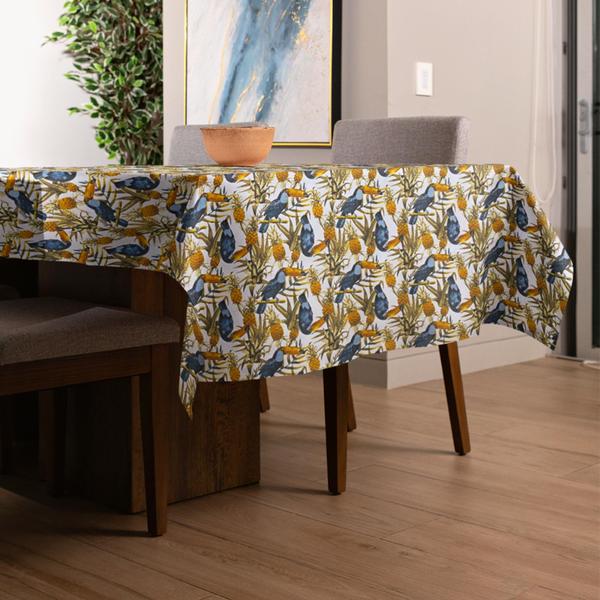 Toalha De Mesa Estampada Quadrada 4 Lugares 1,40 X 1,40 - MILLENIADECOR Imagem de Toalha De Mesa Estampada Quadrada 4 Lugares 1,40 X 1,40