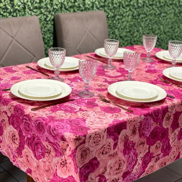 Imagem de Toalha de Mesa Estampado Floral Rosas