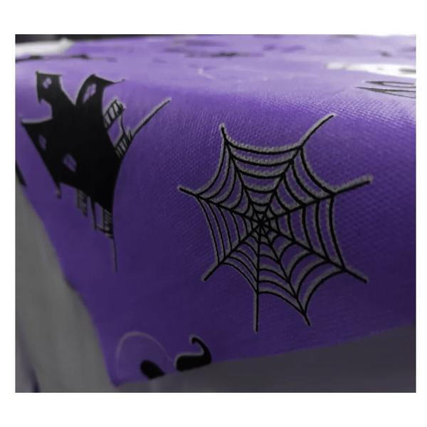 Imagem de Toalha de Mesa Halloween Roxa Tnt 70cm x 70cm - 5 Unidades