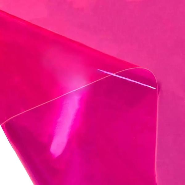 Imagem de Toalha de Mesa Impermeável Plástico PVC 5m x 1,4m Multiuso Pink Neon