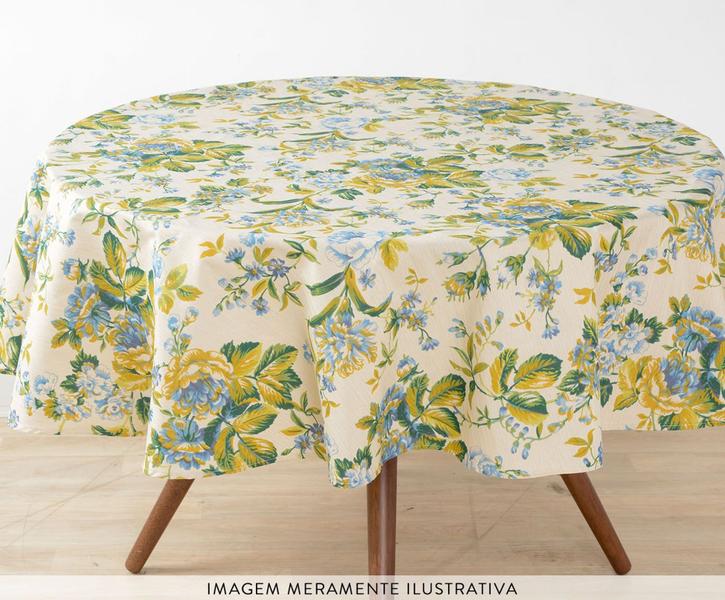 Toalha de mesa impermeável redonda 180cm Capri - Dagher Imagem de Toalha de mesa impermeável redonda 180cm Capri