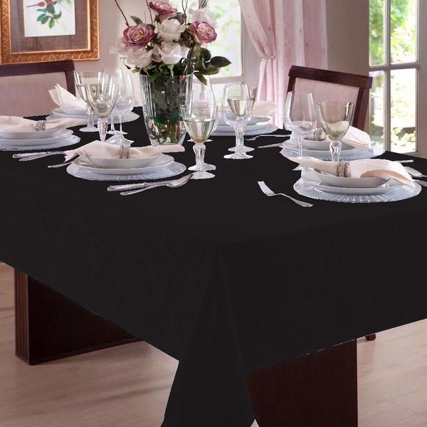 Imagem de Toalha de Mesa Jacquard Admirare 8 Lugares Quadrada Preta