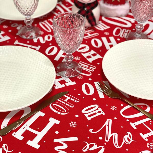 Imagem de Toalha de Mesa Jacquard Estampada Natal Natalina Papai Noel