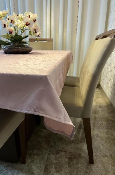 Imagem de Toalha de Mesa Jacquard Luxo 6 Lugares 2,00x1,40 para Cozinha premium Várias Cores