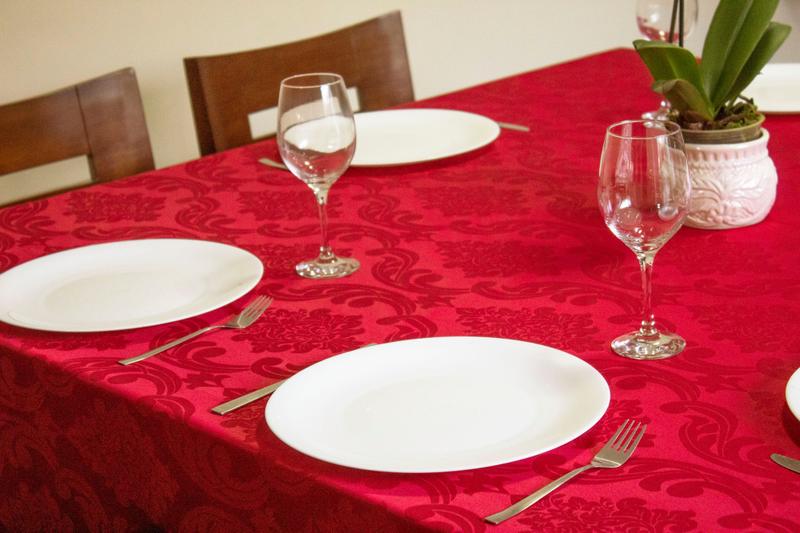 Imagem de Toalha de Mesa Jacquard Quadrada 8 Lugares Mesa Grande Jantar Decoração 2,20m x 2,20m Várias Cores