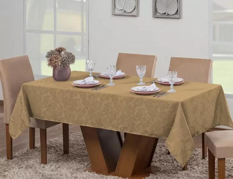 Imagem de Toalha de mesa jacquard retangular 6 lugares jacard