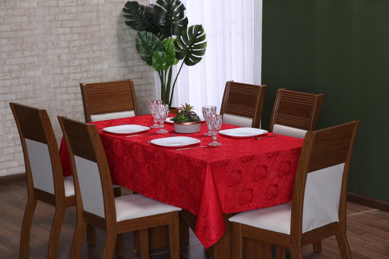 Imagem de Toalha de Mesa Jantar Jacquard Lisa -10 Lugares 3 m x 1,4 m