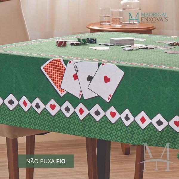 Imagem de Toalha de Mesa Lepper Baralho Aveludada Poker Truco 1,50x1,50m