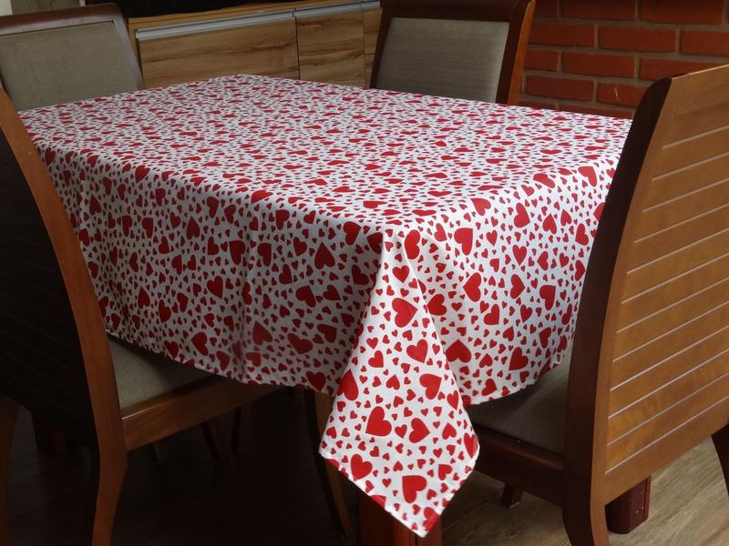 Imagem de Toalha de Mesa Lindas Estampas Vivas 2,80 x 1,50 Corações