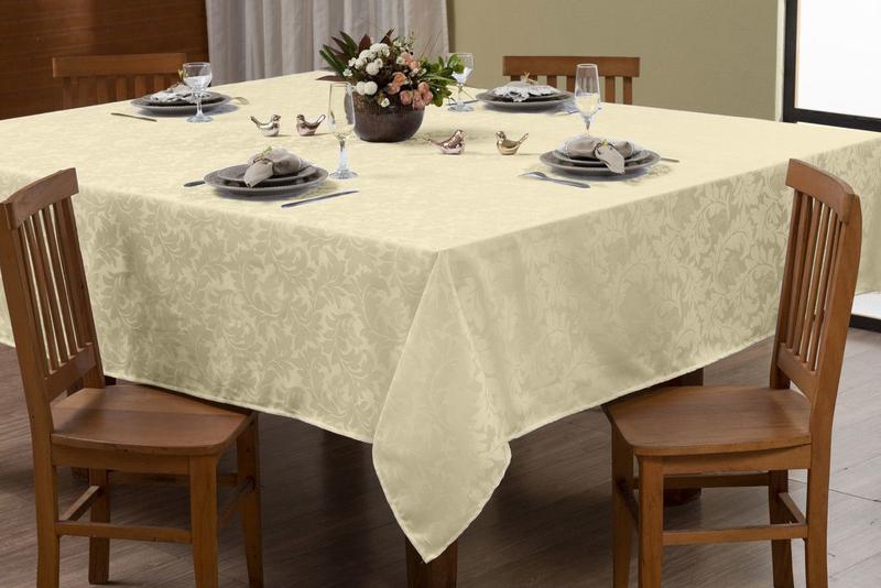 Toalha de Mesa Lisa Jacquard Adamascado Luxo 2,00mx1,40m (6 lugares) - BEM ME QUER Imagem de Toalha de Mesa Lisa Jacquard Adamascado Luxo 2,00mx1,40m (6 lugares)