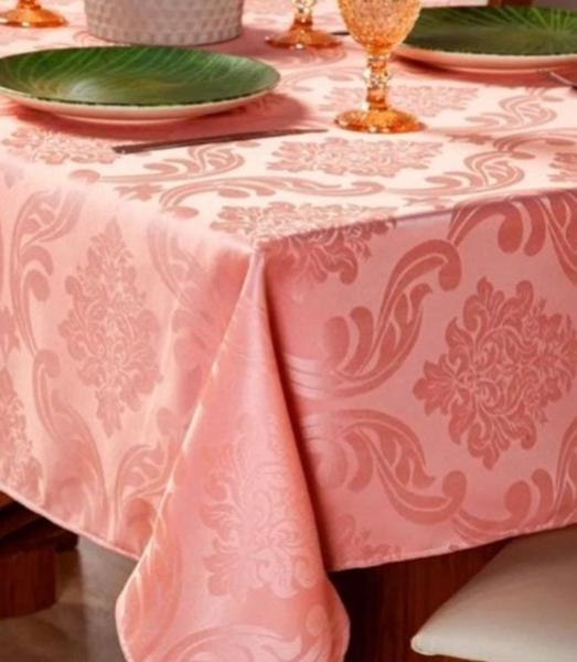 Imagem de Toalha de mesa luxo  jacquard  tecido gloss vermelha