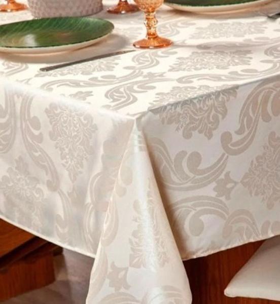 Imagem de Toalha de mesa luxo  jacquard  tecido gloss vermelha