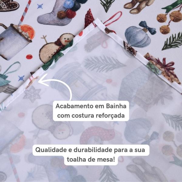 Imagem de Toalha de Mesa Natal 10 Lugares 3,00x1,40m para Mesa Posta Natalina