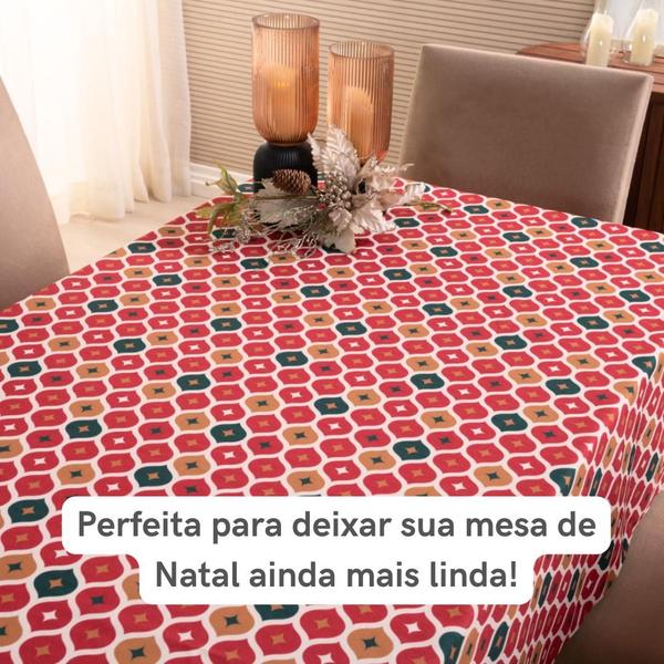 Imagem de Toalha de Mesa Natal 10 Lugares 3,00x1,40m para Mesa Posta Natalina