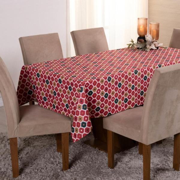 Imagem de Toalha de Mesa Natal 4 Lugares 145x140cm para Mesa Posta Natalina