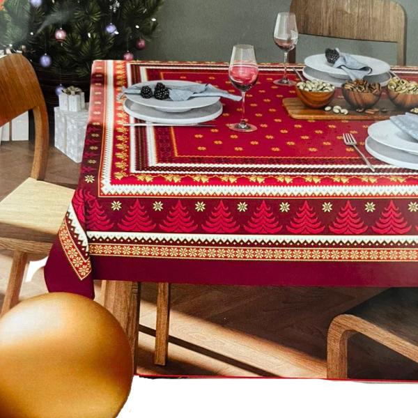 Imagem de Toalha de Mesa Natal Celebração 6 Lugares Retangular 140x220