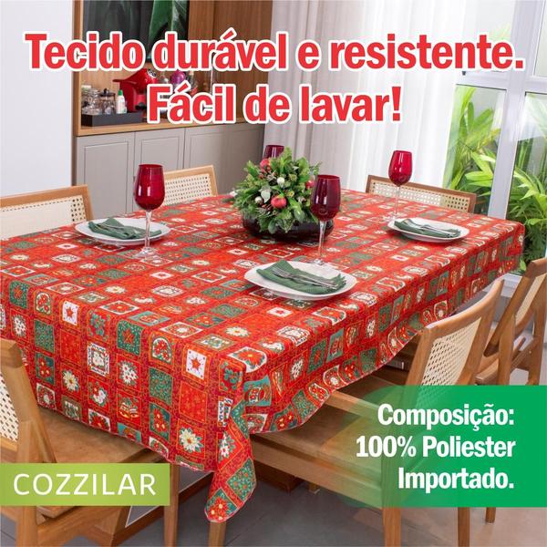 Imagem de Toalha de Mesa Natal Estampada Quadrada 4 Cadeiras