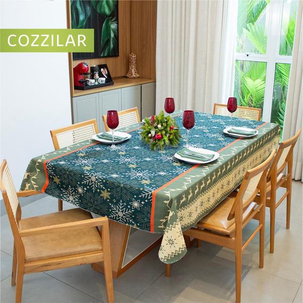 Imagem de Toalha de Mesa Natal Estampada Quadrada 4 Cadeiras