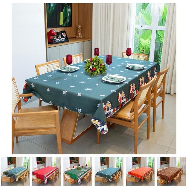 Imagem de Toalha de Mesa Natal Estampada Quadrada 4 Cadeiras