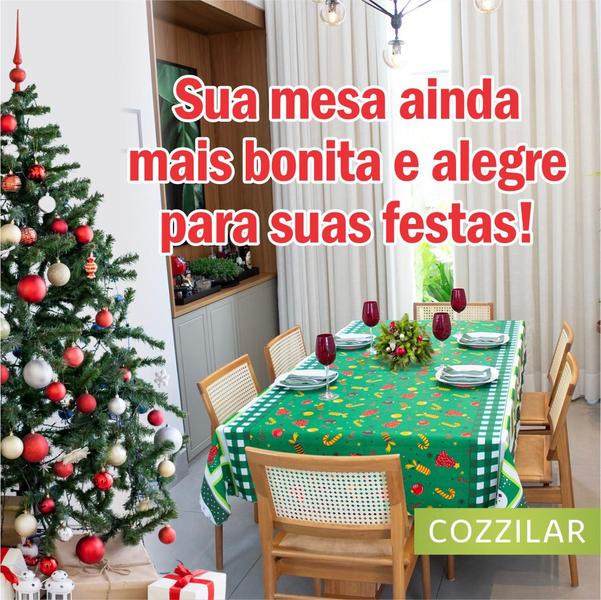 Imagem de Toalha de Mesa Natal Estampada Quadrada 4 Cadeiras