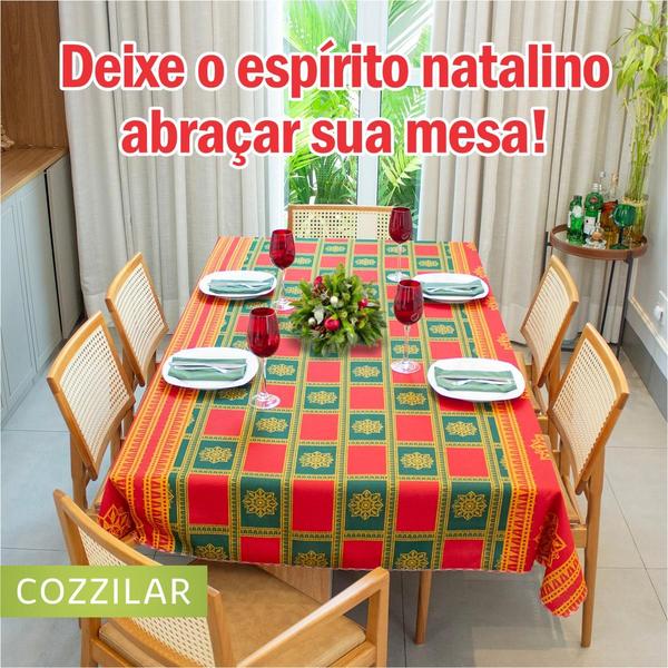 Imagem de Toalha de Mesa Natal Estampada Retangular 6 Cadeiras