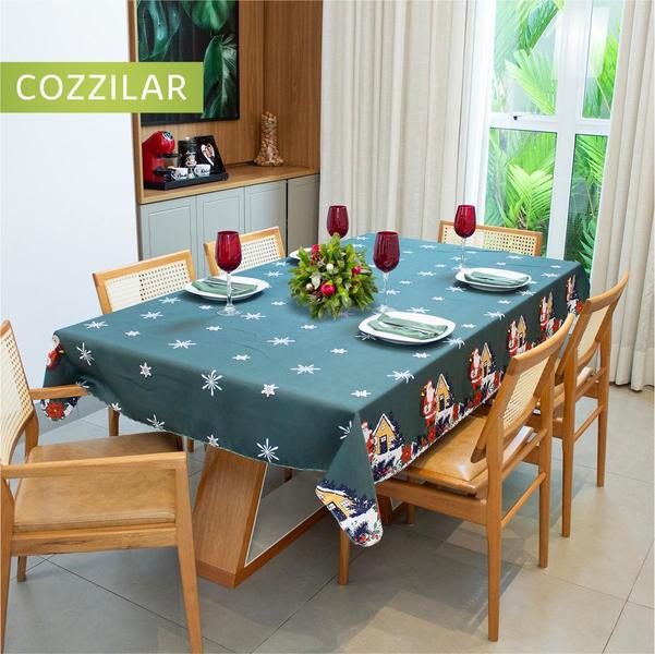 Imagem de Toalha de Mesa Natal Estampada Retangular 6 Cadeiras