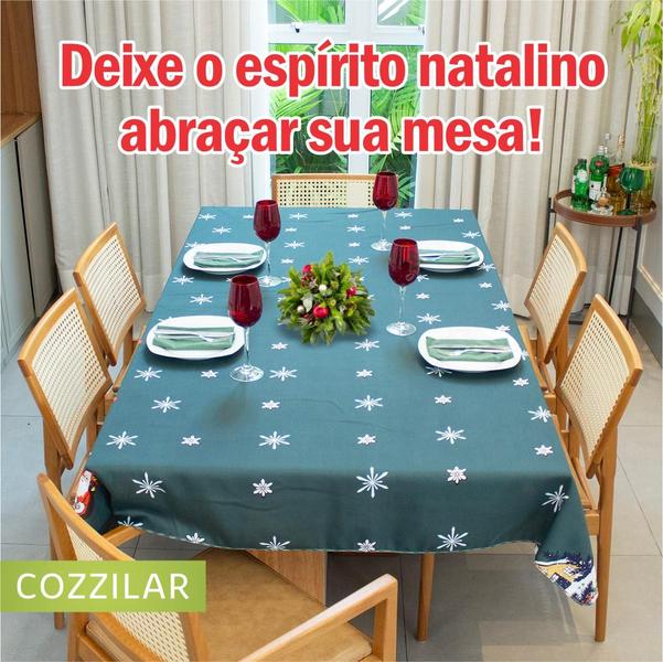 Imagem de Toalha de Mesa Natal Estampada Retangular 6 Cadeiras