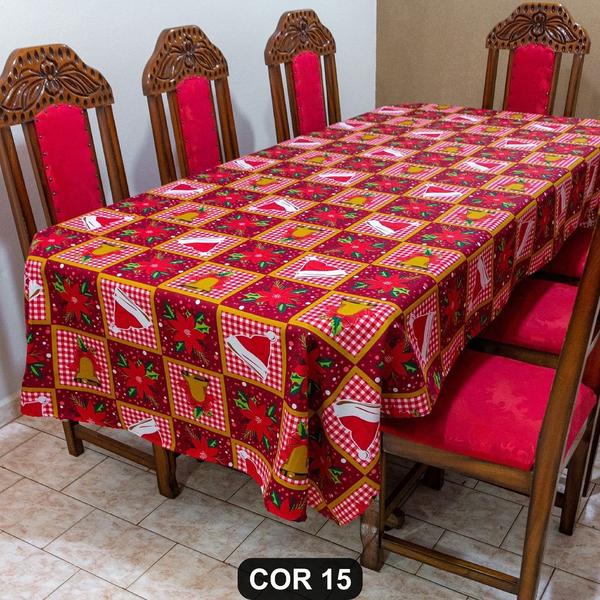 Imagem de Toalha de Mesa Natalina 4 Lugares 1,50m x 1,40m Oxford Estampado