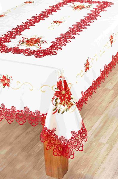 Toalha De Mesa Natalino Branco 12 Lugares Rafimex Imagem de Toalha De Mesa Natalino Branco 12 Lugares Rafimex