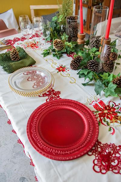 Toalha De Mesa Natalino Branco 12 Lugares Rafimex Imagem de Toalha De Mesa Natalino Branco 12 Lugares Rafimex