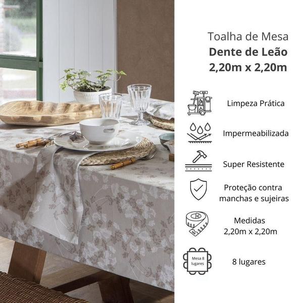 Imagem de Toalha De Mesa Naturalle Prática 2,20X2,20M Dente De Leão