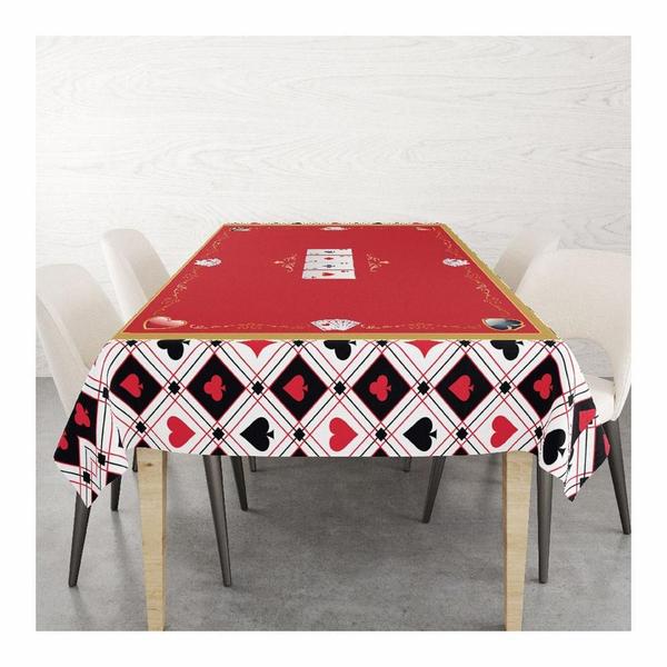 Imagem de Toalha De Mesa Oxford 6 Lugares Mesa Poker Baralho 220X140Cm