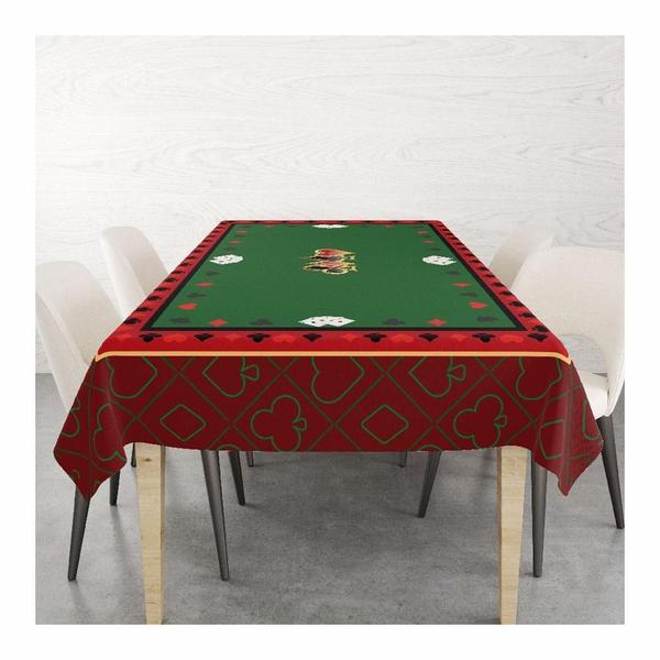 Imagem de Toalha De Mesa Oxford 6 Lugares Mesa Poker Baralho 220X140Cm