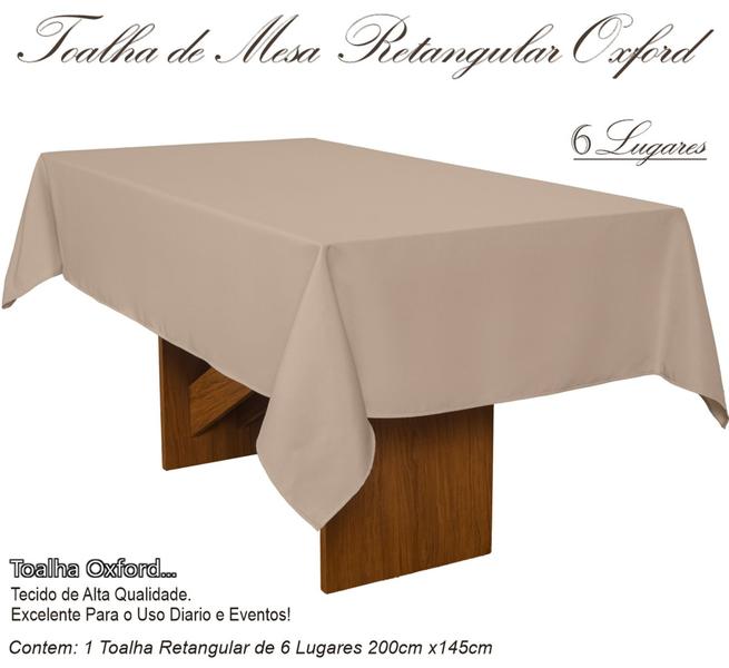 Imagem de Toalha De Mesa Oxford Retangular 2,00x1,45m 6 Lugares