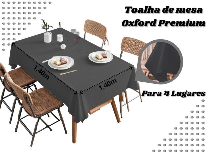 Imagem de Toalha de Mesa Para 4 Lugares 1,40m x 1,40m Tecido Oxford Premium