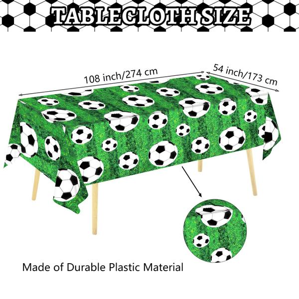 Imagem de Toalha de mesa para decorações de festa Oigco Soccer 137 x 274 cm, pacote com 2