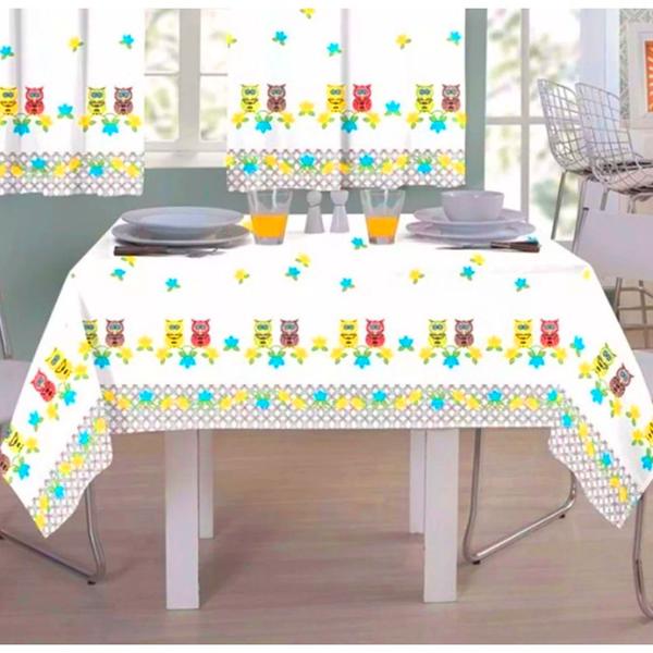 Toalha De Mesa Poliéster Casa Alegre Estampada Luxuosa Jantar 6 Cabides 2,20 x 1,45 - Sultan Imagem de Toalha De Mesa Poliéster Casa Alegre Estampada Luxuosa Jantar 6 Cabides 2,20 x 1,45