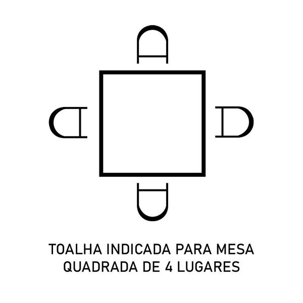 Imagem de Toalha De Mesa Quadrada 1,50x1,50 Vison Branco 4 lugares